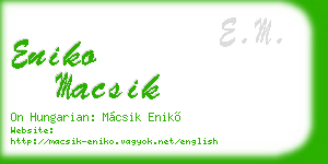 eniko macsik business card