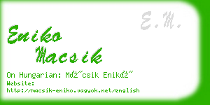 eniko macsik business card